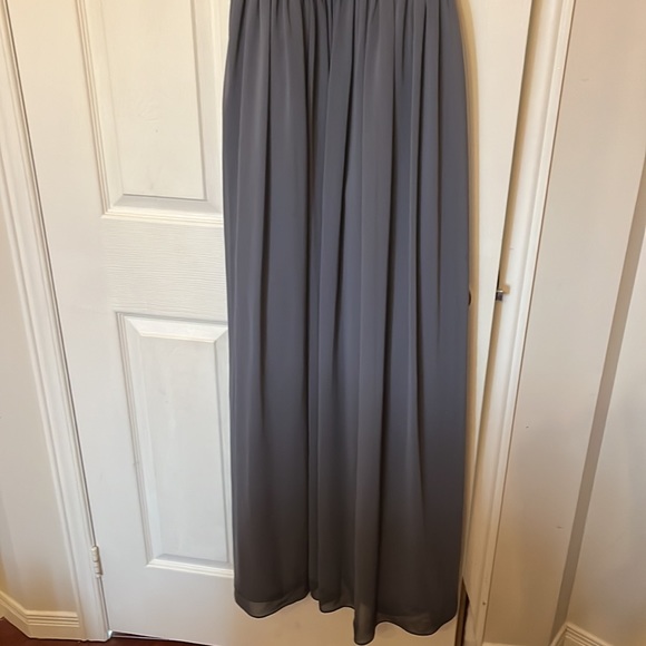 Grey Halter Bridesmaid Dress - Picture 3 of 10